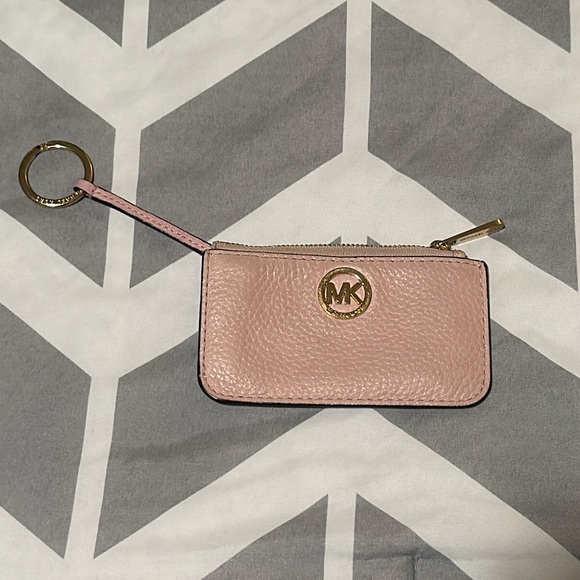 MICHAEL Michael Kors Handbags - Michael Kors Women's Fulton Leather Key Pouch-Color: Blossom/ 5"L x 2.75"H (EUC)